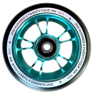 Blunt Stunt-Scooter Rolle Spoked Alloy Core 100mm Teal / Pu Schwarz