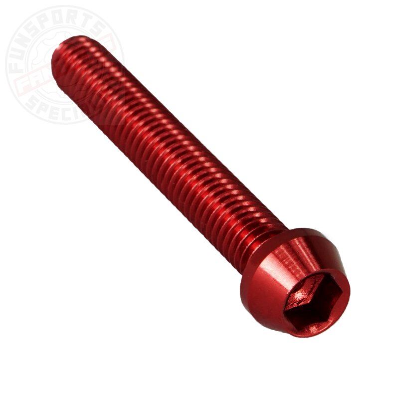 Aluschraube M6x40 konisch 5mm Innensechskant rot