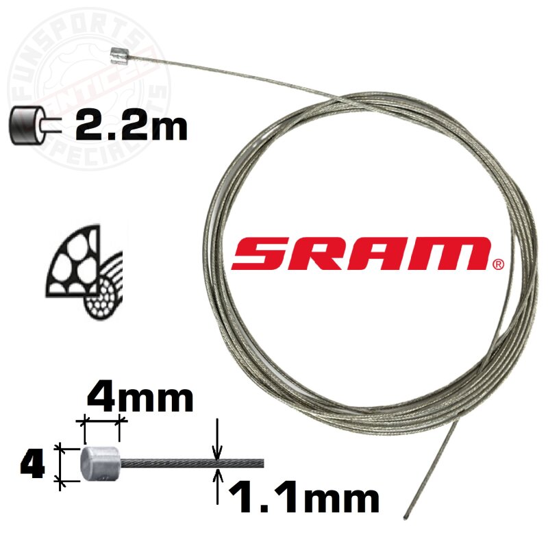 Sram Pitstop 1.1mm x 2.2m Schaltzug Niro