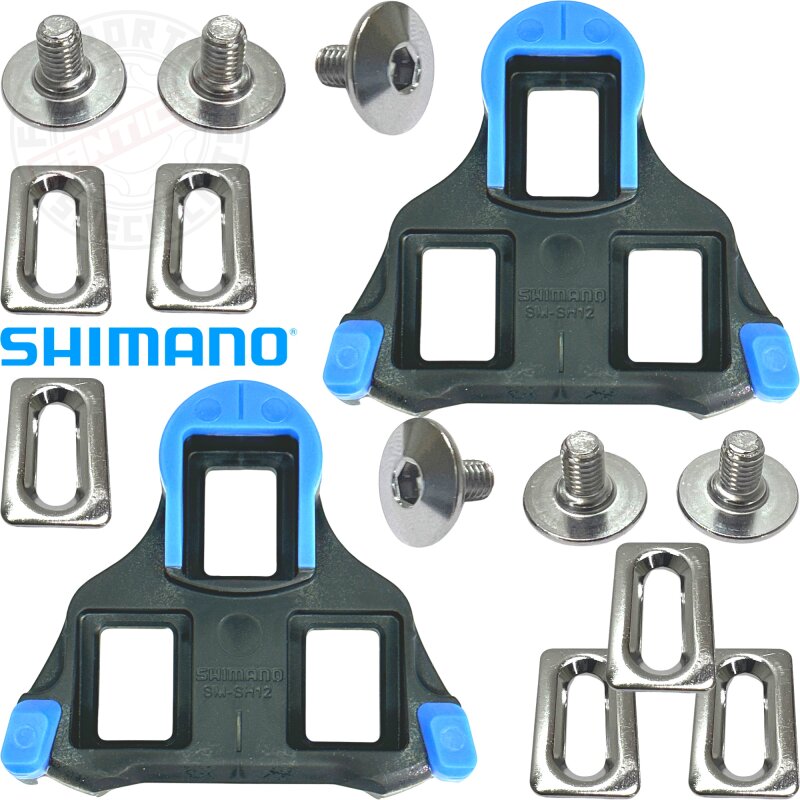 Shimano SPD SL Schuhplatten Cleat Set SM-SH-12 not fixed (vorne mittig drehend) blau