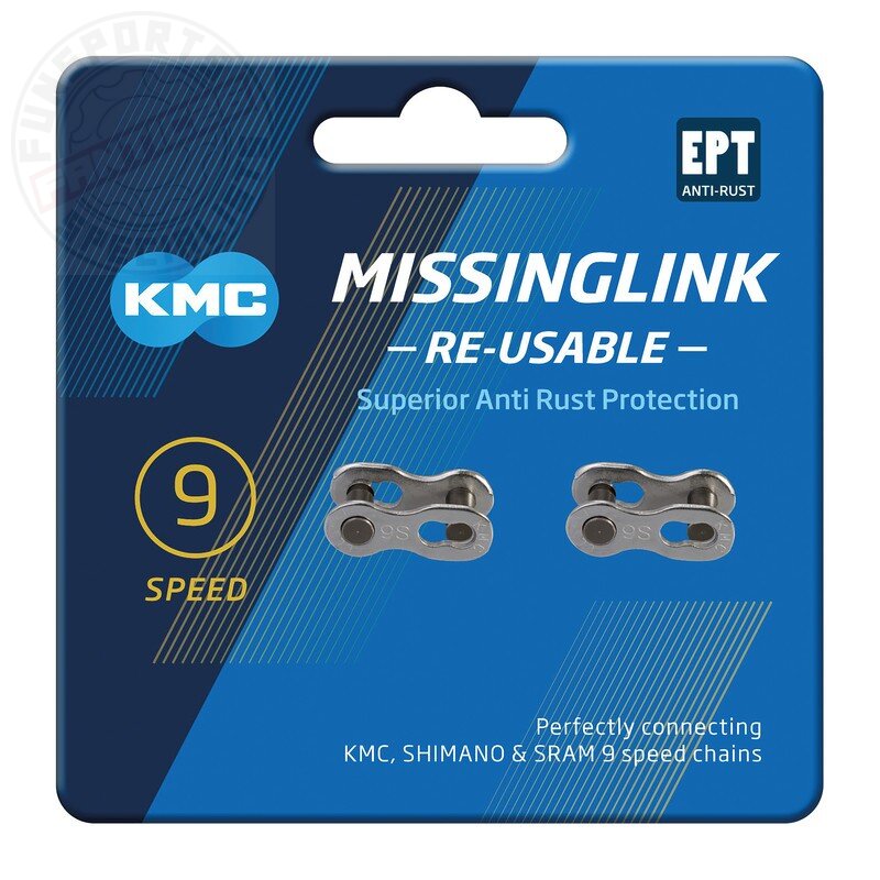 2x KMC Verschlussglied Missinglink Kettenschloss 9-Fach (CL-566 R) Silber
