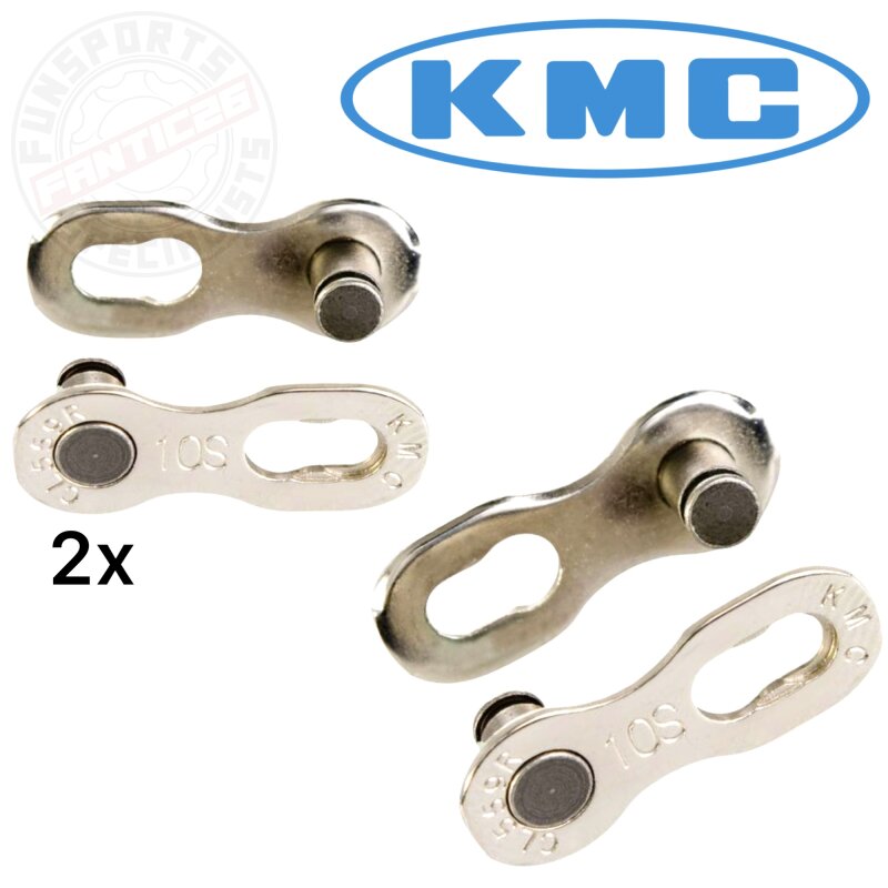 2x KMC Verschlussglied Missinglink Kettenschloss 10-fach (CL-559 R) Silber
