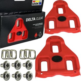 Look Delta Fahrrad Pedal Schuhe Cleats Pedalplatten (Paar) rot