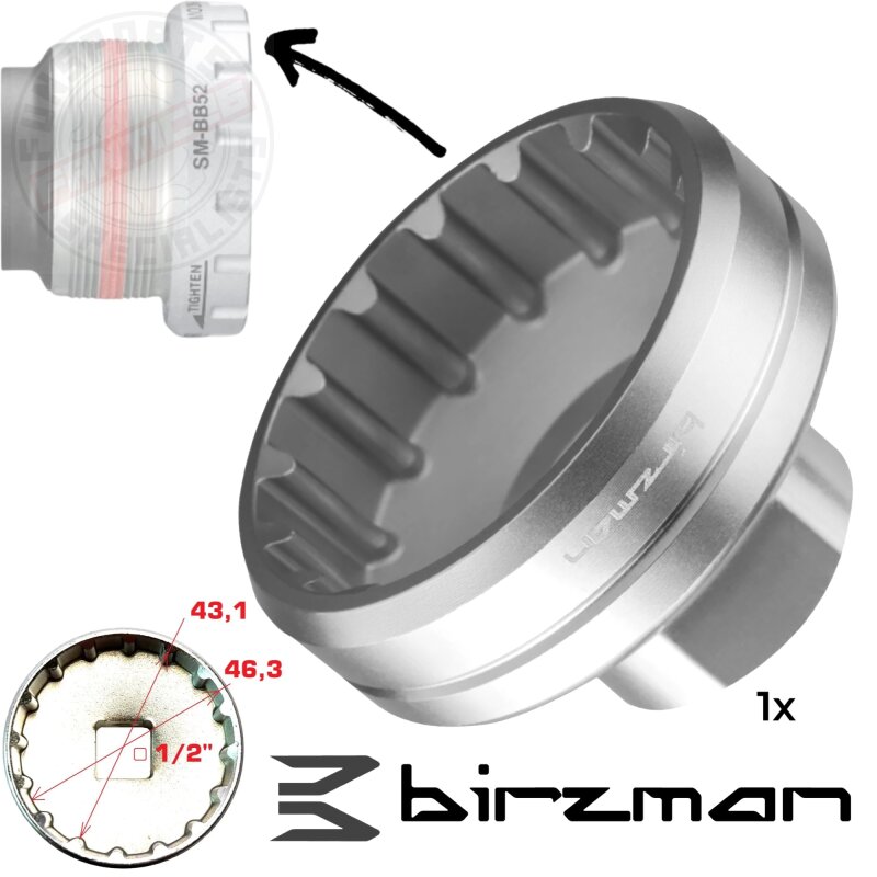 Birzman BB Innenlagerschlüssel Tretlager Nuss für Hollowtech II