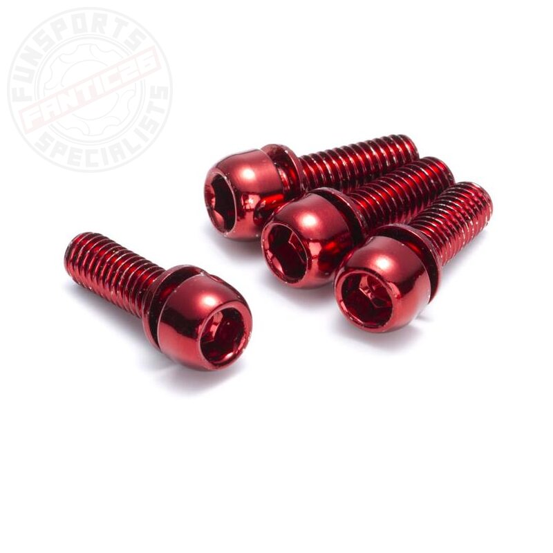 Reverse M6x18 Stahlschraube für Scheibenbremsen (4 Stk.) Rot