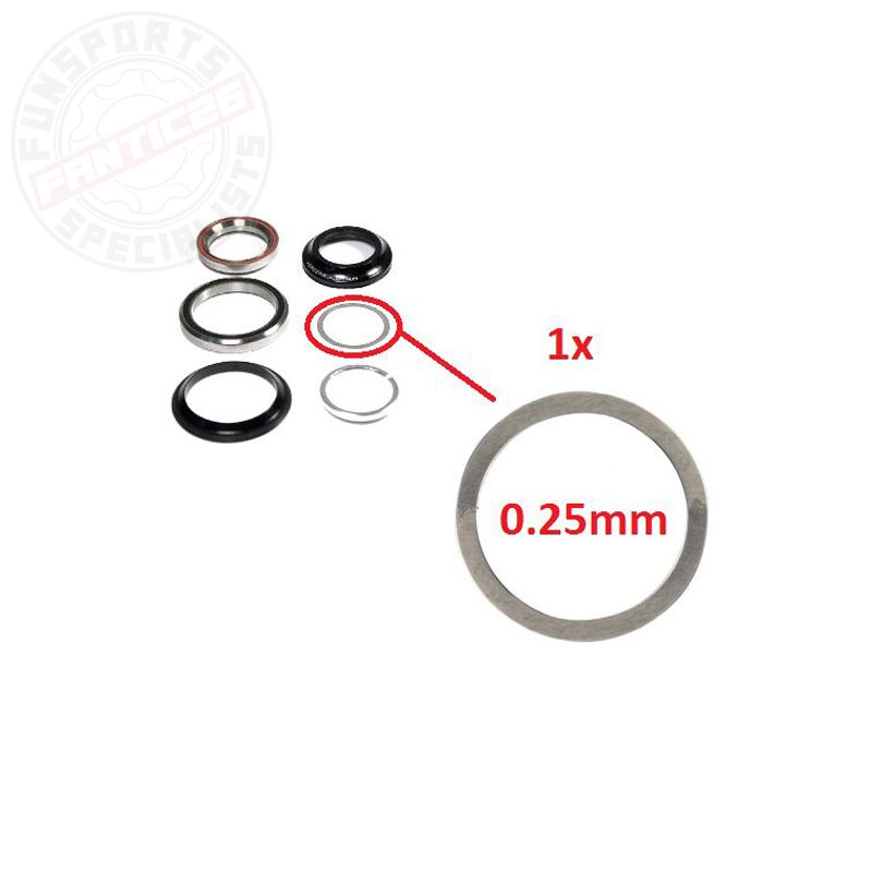Alu Distanzring/Microspacer 0.25mm für integrierte 1 1/8" Steuersätze feinjustieren