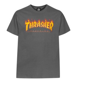 Thrasher T-Shirt Flame charcoal (grau) M