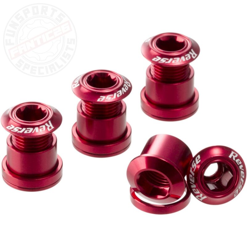 Reverse Kettenblattschrauben (4er Set) 7mm Rot