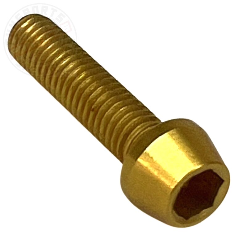 Alu M6 Innensechskant Schraube konisch 7075 DIN 912 M6x25 Blass Gold