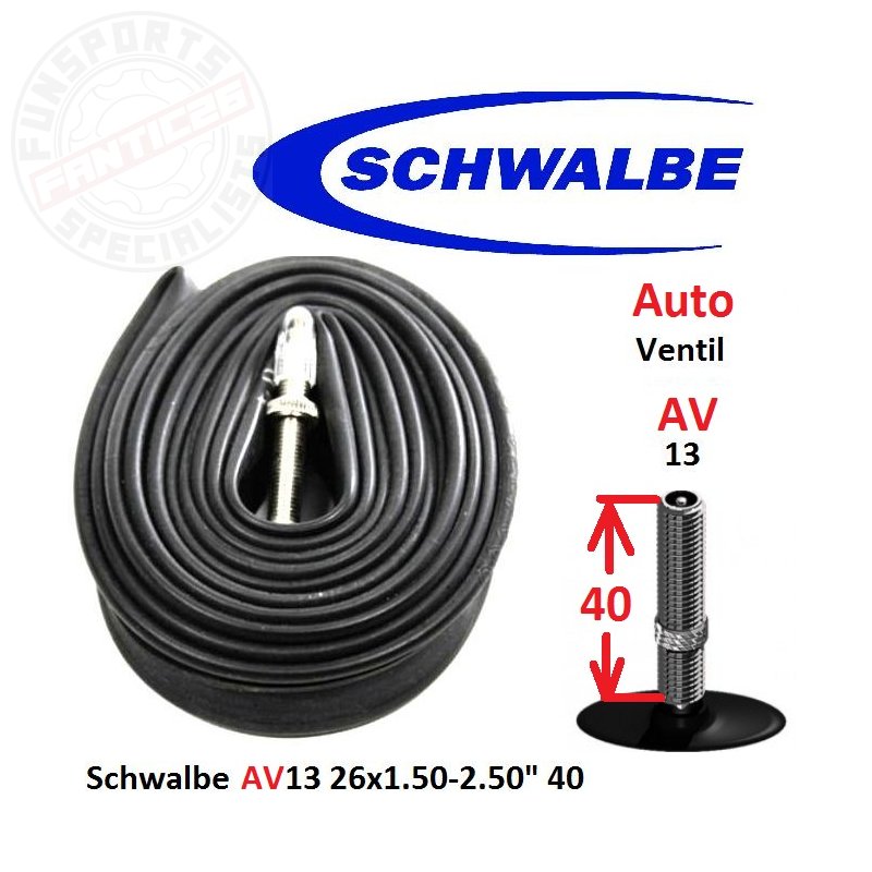 Schwalbe AV 13 Fahrrad Schlauch 26´´ x 1,5-2,4 40/62-559 40mm Schrader 