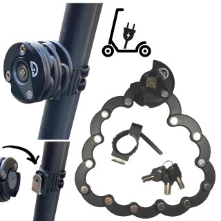 Squire Faltschloss 600mm Kompakt klein Fahrrad / E-Scooter mit Halter Kl.6 schwarz