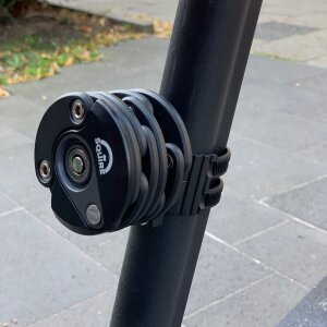 Squire Faltschloss 600mm Kompakt klein Fahrrad / E-Scooter mit Halter Kl.6 schwarz