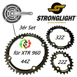 Stronglight XTR FC-M 960 Kettenbl&auml;tter 22z,32z,44z Komplett-Satz