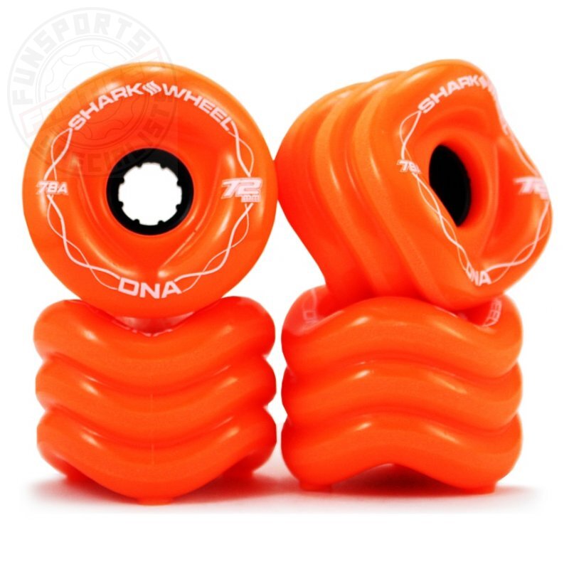 Shark Wheels DNA Longboard Rollen 72mm/78a (4er Set) orange