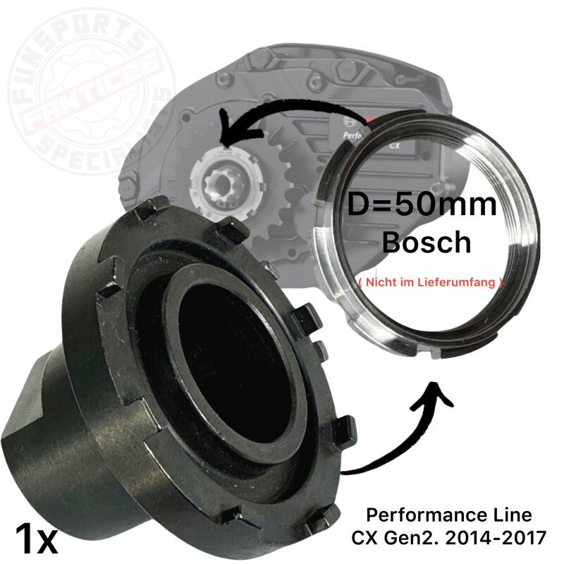 Lockringtool 51mm Kettenblatt Nuss für Bosch Gen2 Ebike Kettenblatt Motor Active Performance