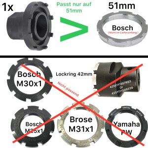 Lockringtool 51mm Kettenblatt Nuss für Bosch Gen2...