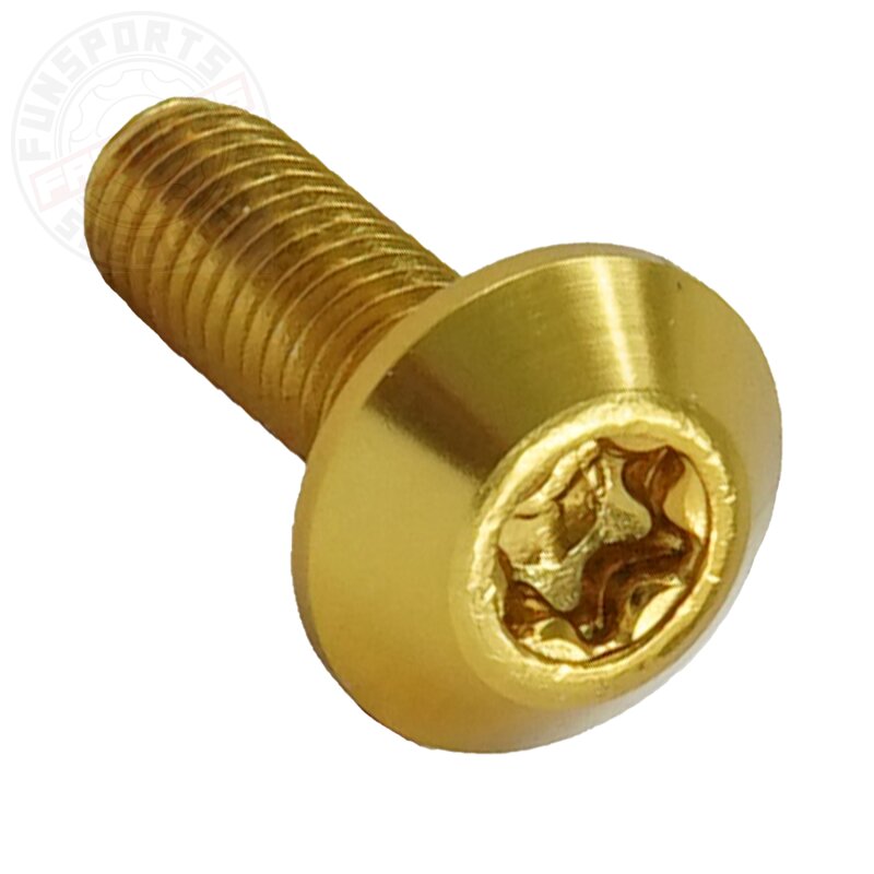 Alu Torx T25 M5x15 Linsenkopfschraube Gold