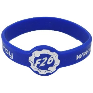 Fantic26 Silikon Armband Blau/Wei&szlig; 18