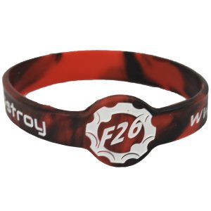 Fantic26 Silikon Armband Schwarz/Rot/Weiß 7
