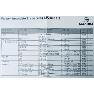 Magura Bremsbeläge 8.S Sport MT-Scheibenbremse mit Belaghalteschrauben grün
