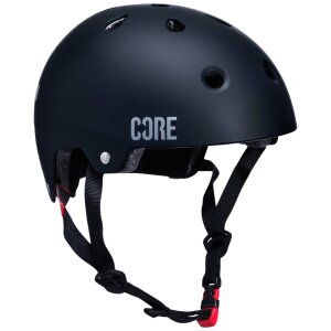 Core Street Stunt-Scooter Skate Helm Schwarz/Logo Weiß S/M (55-58cm)