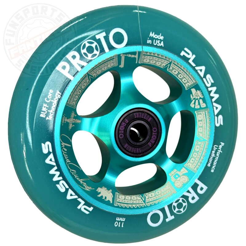 Proto Plasma Stunt-Scooter 110mm Rolle (Chema Cardenas Signature) Teal/PU Teal Transparent