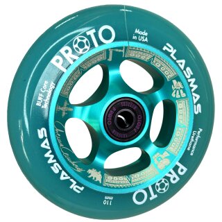 Proto Plasma Stunt-Scooter 110mm Rolle (Chema Cardenas Signature) Teal/PU Teal Transparent
