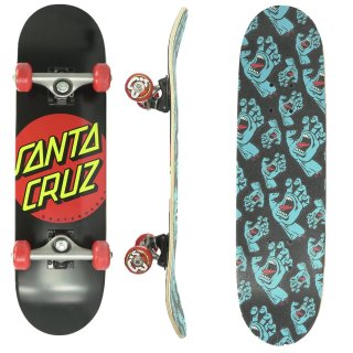 Santa Cruz Classic Dot Skateboard Super Micro 7,25 x 27 schwarz/rot