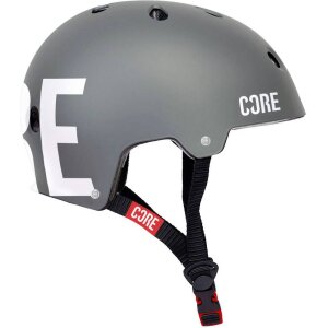 Core Street Stunt-Scooter Skate Dirt Helm Grau/Logo Weiß S/M (55-58cm)