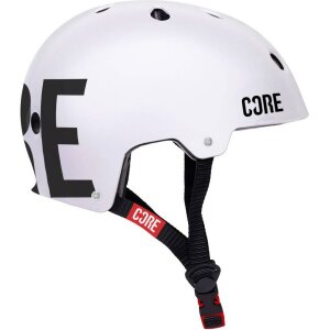 Core Street Stunt-Scooter Skate Dirt Helm Weiß/Logo Schwarz S/M (55-58cm)