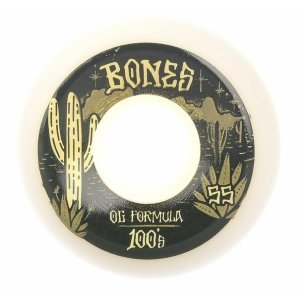 Bones 100s OG V5 Sidecut Skateboard Rollen 54mm 100a (4erSet) Desert West Schwarz/Weiß