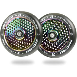 2 x Root Industries Honeycore Stunt-Scooter Rolle 120mm Neochrom/PU Schwarz