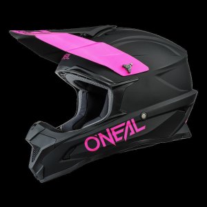 ONeal 1Series Motorradhelm solid schwarz/pink S (55/56cm)