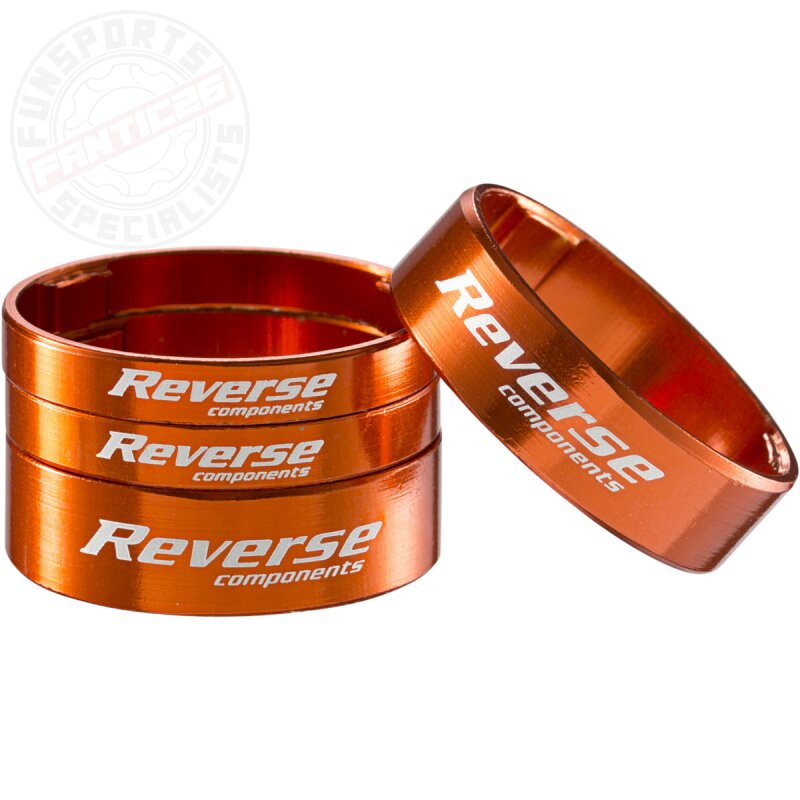 Reverse Alu Vorbau / SCS Spacer Set 1 1/8'' 2x 5mm 2x 10mm orange