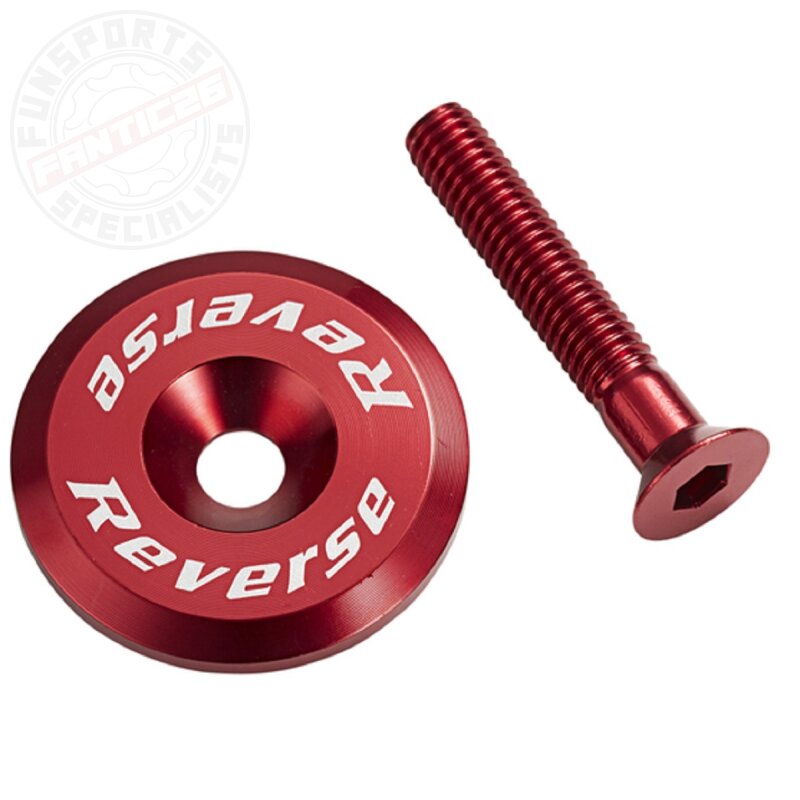 Reverse Alu Steuersatzkappe + Alu Schraube M6x32 rot