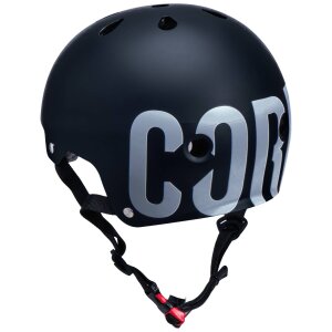 Core Street Stunt-Scooter Skate Dirt Helm Schwarz/Logo Weiß L/XL (59-61cm)