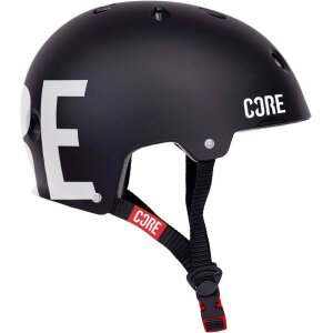 Core Street Stunt-Scooter Skate Dirt Helm Schwarz/Logo Weiß L/XL (59-61cm)