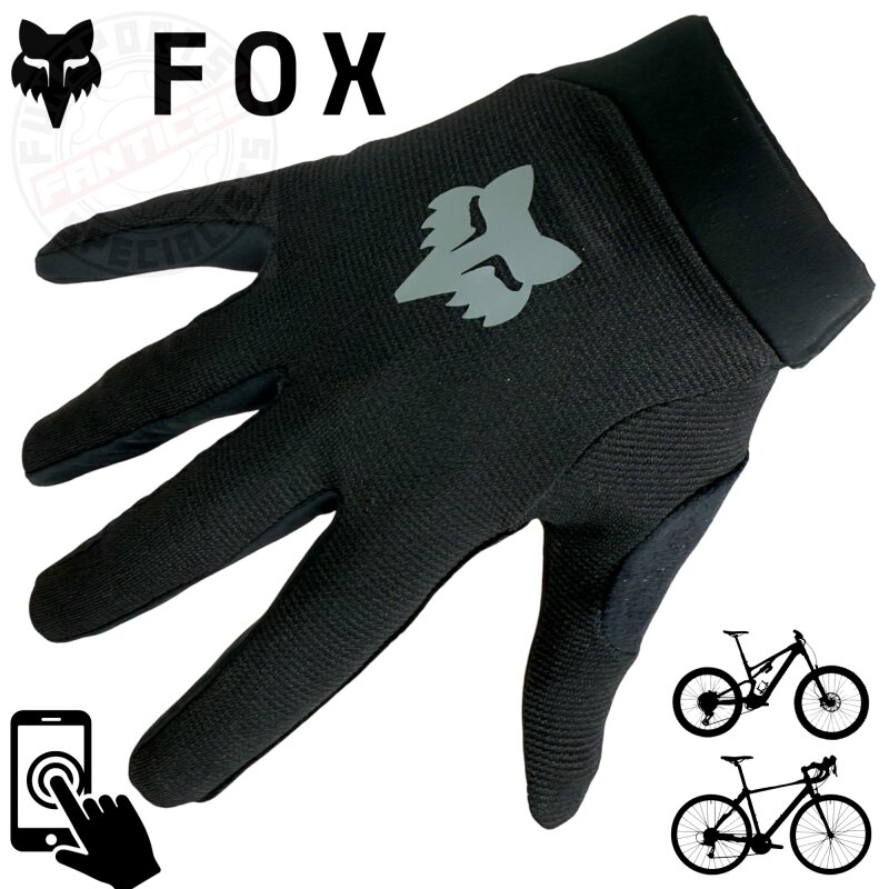 Fox Ranger Glove Fahrrad MTB Ebike Rennrad Gravel Handschuhe Schwarz L