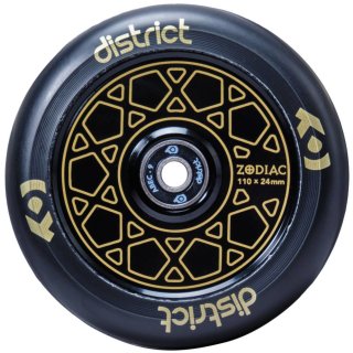 District Zodiac Stunt Scooter Rolle Hollow Core 110 mm Schwarz/PU Gold