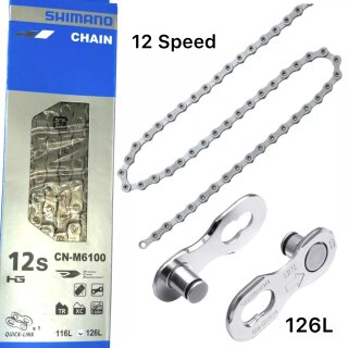 Shimano Fahrrad Kette CN-M6100 Quick Link 12-fach 126 Glieder