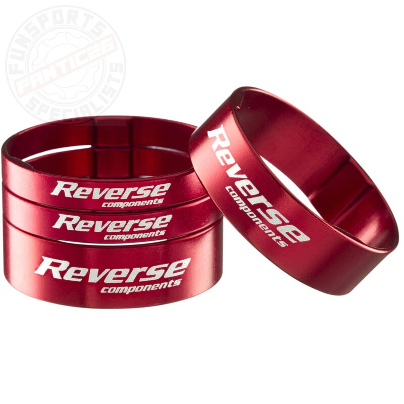 Reverse Alu Vorbau / SCS Spacer Set 1 1/8'' 2x 5mm 2x 10mm rot