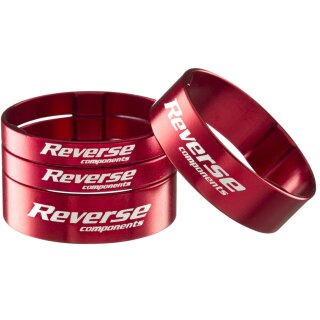 Reverse Alu Vorbau / SCS Spacer Set 1 1/8 2x 5mm 2x 10mm rot