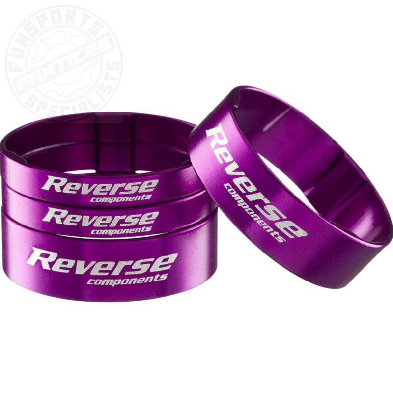 Reverse Alu Vorbau / SCS Spacer Set 1 1/8'' 2x 5mm 2x 10mm Lila