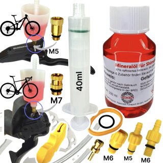 Service Kit inkl.100ml Shimano Mineral Öl für Surron / TRP / Tektro Scheibenbremsen M5