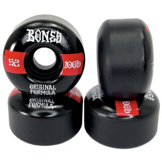 Bones 100s OG V4 WIDE Skateboard Rollen 52mm 100a (4erSet)schwarz/rot