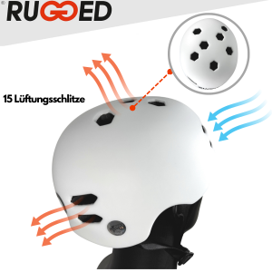 Rugged Stunt-Scooter / Skate / Inliner / Fahrrad Helm leicht weiß S (53-55cm)