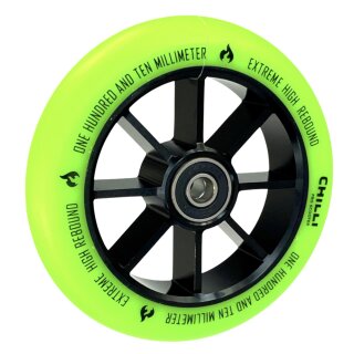 Chilli Pro Stunt-Scooter Spoked Base Rolle 110mm Schwarz/PU Grün