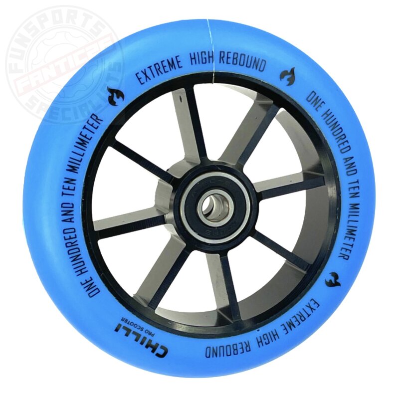 Chilli Pro Stunt-Scooter Spoked Base Rolle 110mm Schwarz/PU Blau