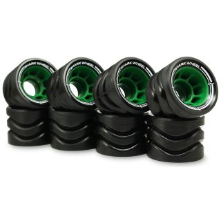 Shark Wheels Hybrid Quad Skates Derby Rollschuhe Rollen 58mm/86a (8er Set) schwarz/core grün