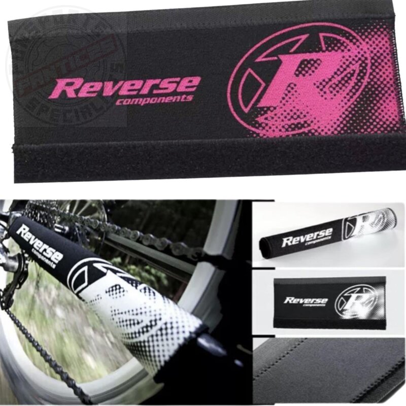Reverse Fahrrad Neopren Kettenstrebenschutz Schwarz/Candy (Pink)